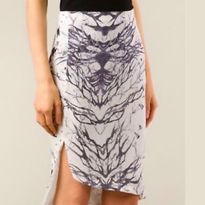 Haute Hippie Tree of Life Silk Pencil Skirt  Size Medium NWT